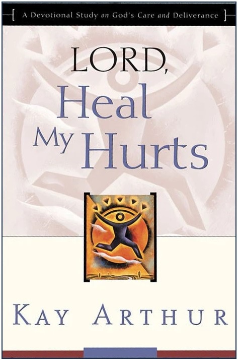 A book cover titled 'Lord, Heal My Hurts' with a symbolic illustration.